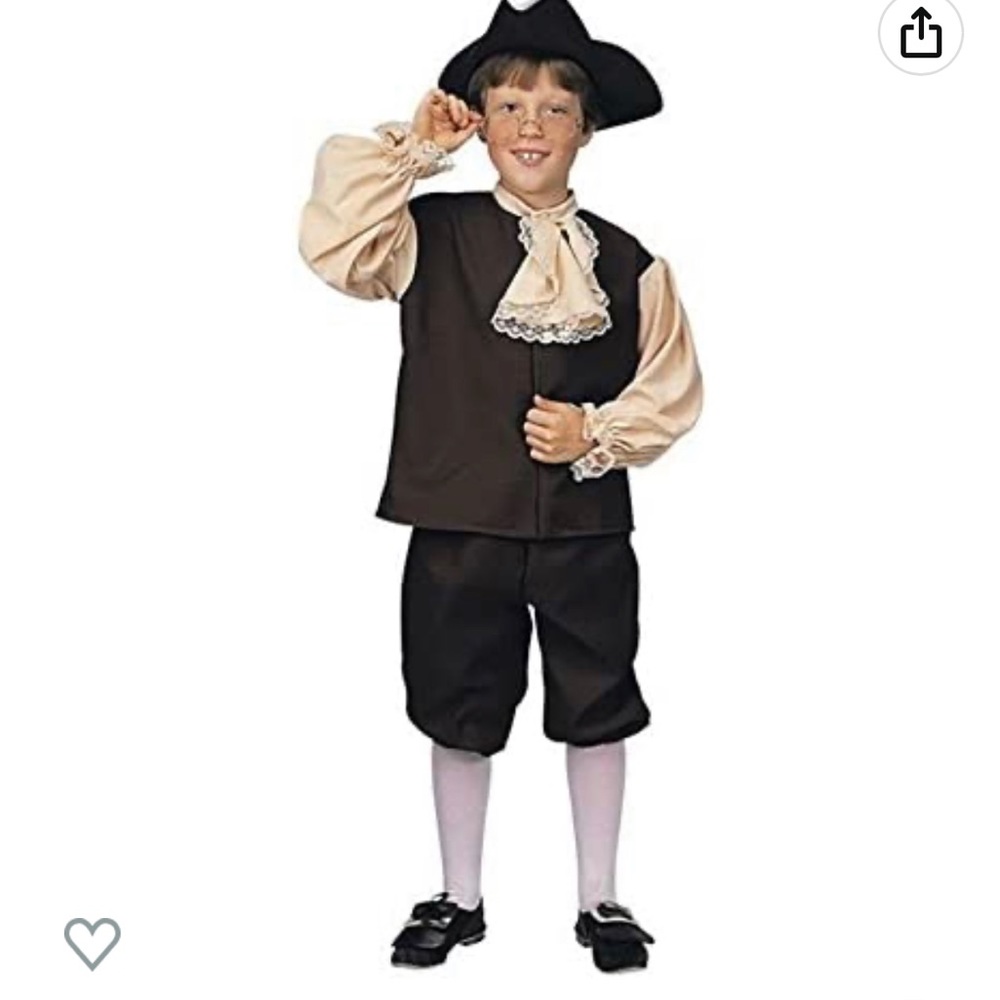 Colonial costume boys size lg